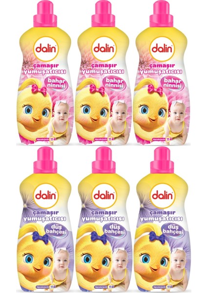 Çamaşır Yumuşatıcı Konsantre 1500 ml Bahar Ninnisi + 1500 ml Düş Bahçesi (Karma 6'lı Set)