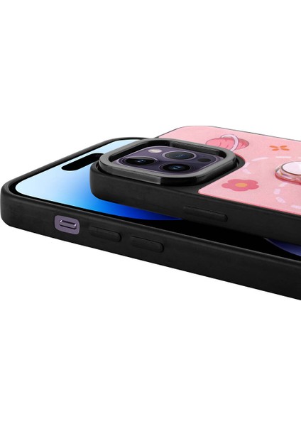 Apple iPhone 14 Pro Kılıf Parlayan Kabartmalı Ikonik Figürlü Rntc Amas Silikon Kapak-Siyah