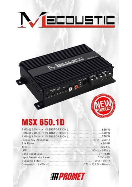 Macaoutic Güvencesi 650,1 Mono Amfi MSX650,1D New Product
