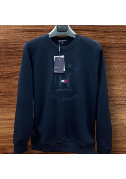 Erkek Slimfit Bisiklet Yaka Sweatshirt