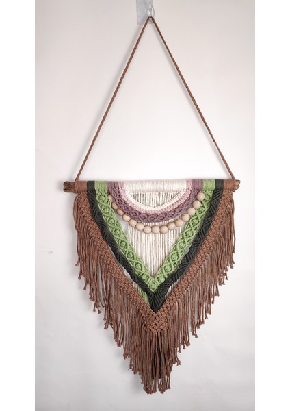 My Work Shop Afrika Etnik Bohem Makrome Ahşap Boncuklu Renkli Duvar Dekoru