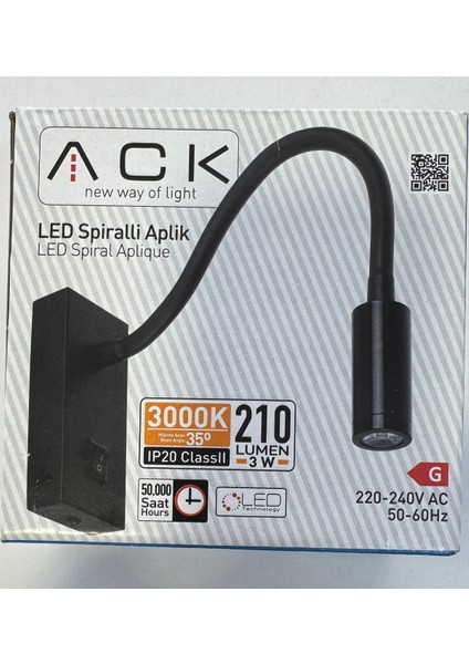 3000K LED Spiralli Aplik Günışığı Krom Kasa