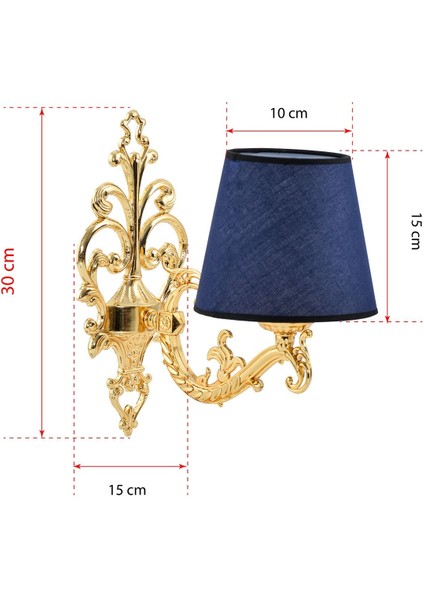 Zamak Aplik Gold Mavi Şapkalı