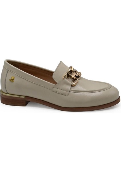 Kadın Günlük Deri Ayakkabı Bej 2455212y