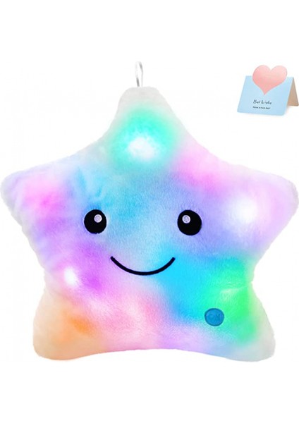 45CM Parlayan Yanıp Sönen LED Yıldız Peluş Yastık Gece Lambası Peluş Oyuncak Çocuklar Için Doğum Günü, (Yurt Dışından)