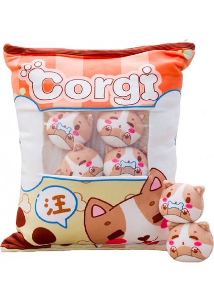 Wekity Peluş Yastık Sevimli Corgi Hayvan Bebek Oyuncak Genç Kızlar Çocuklar Için, Kanepe Sandalye Dekoratif Yastık Genç Kızlar Çocuklar Için (Yurt Dışından)