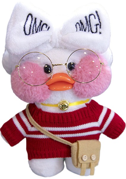 Kahve Ördeği 30CM Sevimli Sarı Ördek Peluş Bebek Gözlük ve Giysile (Yurt Dışından)