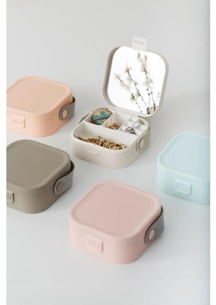 Aynalı Mini Makyaj Takı Kutusu, Çanta İçi Aynalı Mini Makyaj Takı Kutusu Beyaz fiyatları