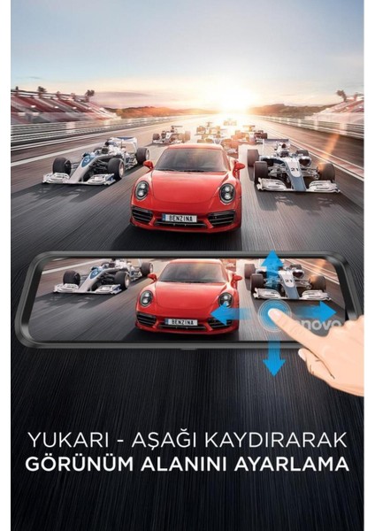 V7AHD Siyah 1080P Araç Içi 9.6inç Dokunmatik Dikiz Ayna Gece Görüşü Ön ve Arka Araç Kamerası fiyatları