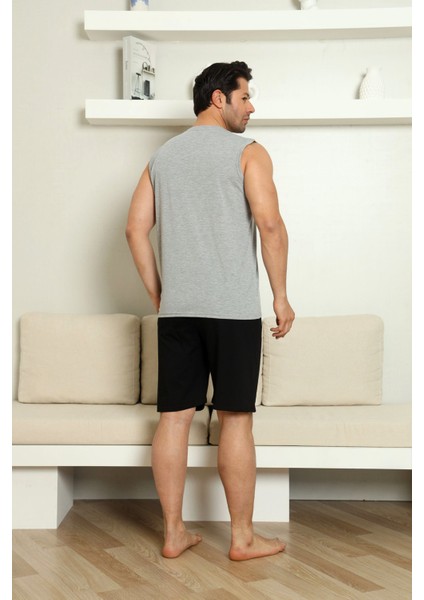 Sportif %100 Pamuk Şortlu Erkek Pijama Takımı