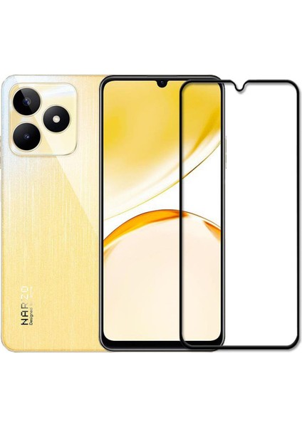 Realme C53 Kırılmaz Cam Tam Ekran Koruyucu 150CC Antistatik Büyük Kenar 9h Gerçek Temperli Koruma