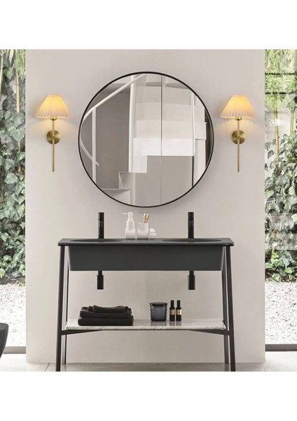 Şık Modern 2'li Abajur Seti, Çok Renkli, Metal, E27, Eskitme Gold Detaylı modelleri