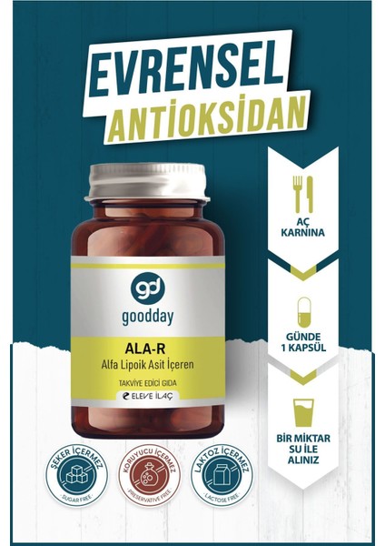 Ala-R 30 Kapsül Sodyum ile Alfa Lipoik Asit İçeren Bitkisel Antioksidan