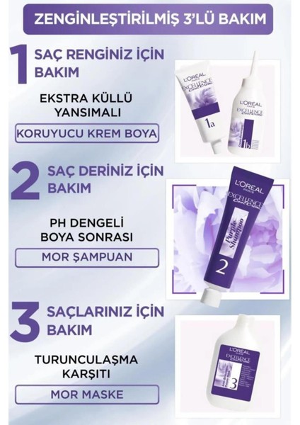 3 Adet Cool Creme Saç Boyası 3.11 Ekstra Küllü Koyu Kahve ve Rosıe Mendil