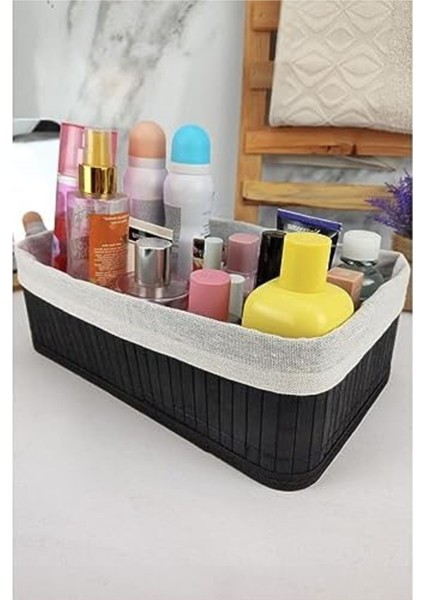 Jvnnshop Bambu Çok Amaçlı Saklama Kutusu Düzenleyici Orta Boy Organizer Siyah 29 x 19 x 10 cm - Cl-6 modelleri