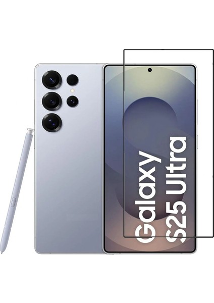 Samsung Galaxy S25 Ultra Uyumlu Tam Kapatan Tamperli Cam Ekran Koruyucu Kırılmaz Cam