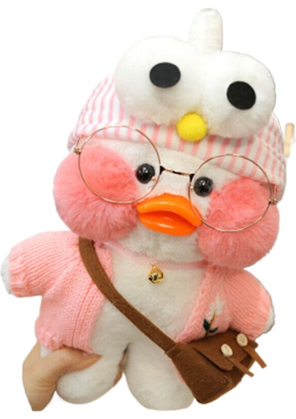 Kahve Ördeği 30CM Sevimli Sarı Ördek Peluş Bebek Gözlük ve Giysile (Yurt Dışından)
