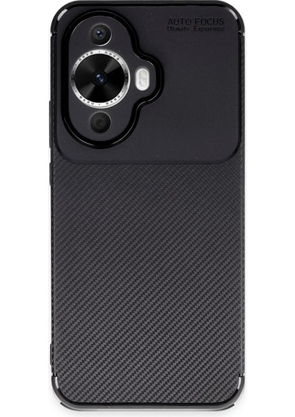 Huawei Nova 12S Kılıf Negro Karbon Kamera Korumalı Silikon Siyah