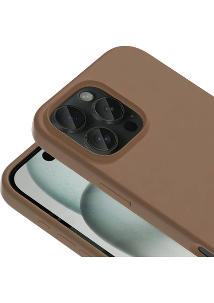 Apple iPhone 16 Pro Kılıf Magsafe Şarj Özellikli Sıvı Teknolojili Silinebilir Sert Rntc Kivi Kapak-Natürel