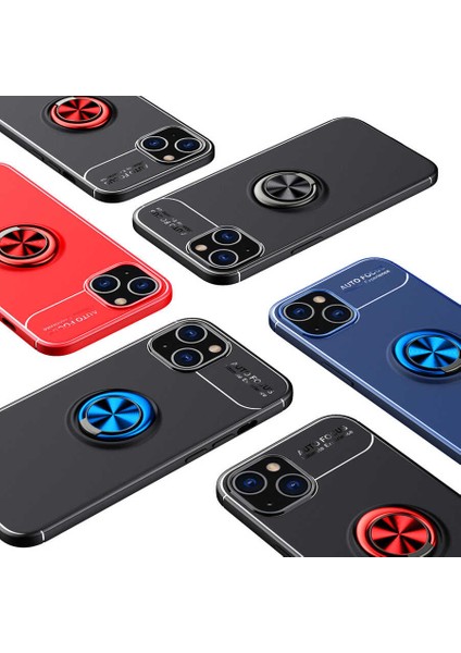 iPhone 14 Plus Kılıf Rntc Ravel Silikon Kapak-Siyah-Mavi