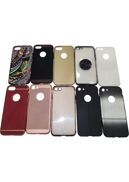 Iphone 7 Uyumlu Karışık Renk & Model Silikon Kılıf - 6’lı Paket