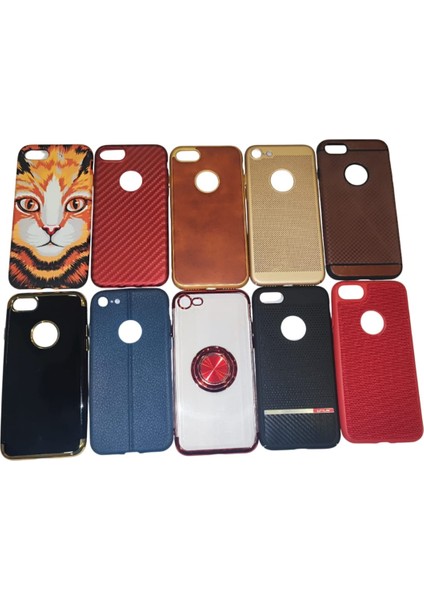 Iphone 7 Uyumlu Karışık Renk & Model Silikon Kılıf - 6’lı Paket modelleri