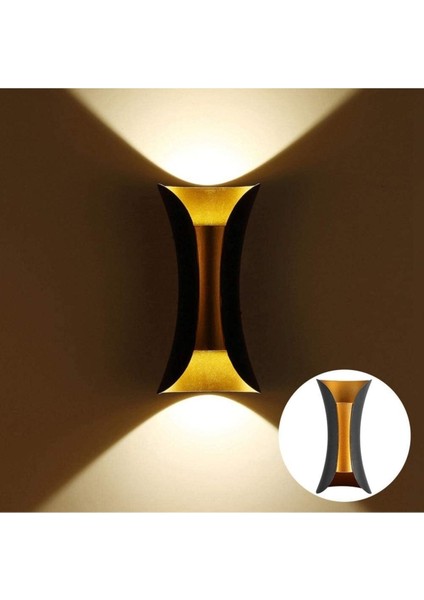 Modern dış mekan LED aplik, şık siyah tasarım, E27 duy tipi, dayanıklı materyal