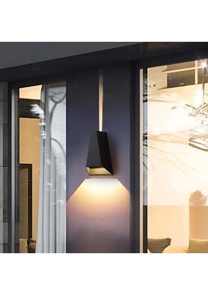 YL83-1042 Bergama 6 Watt Siyah Çift Yönlü Dış Mekan LED Aplik - Gün Işığı (3200K)
