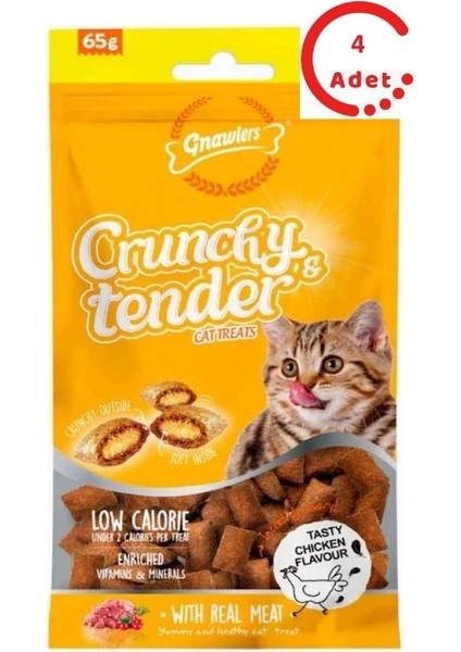 Kedi Ödülü Crunchy & Tender Tavuklu 65 gr x 4 Adet