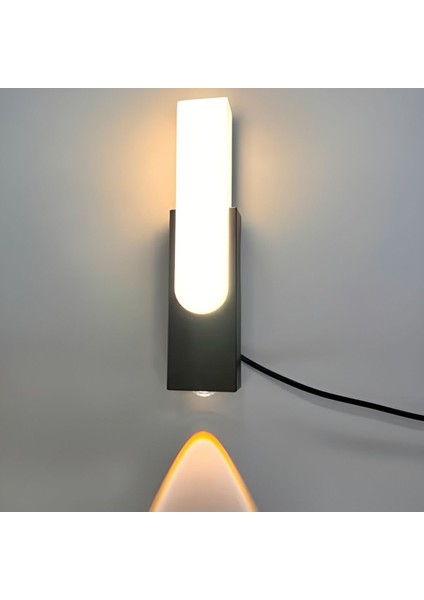 10W Siyah LED Aplik, 950LM, 3200K Gün Işığı, Modern Tasarım, E14 Duy, Plastik