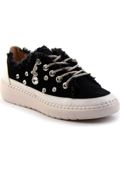 Aria 2408 Kadın Taşlı Kot Sneaker Ayakkabı Mavi