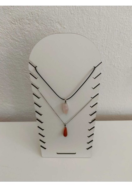 Ahşap Mdf Kolye Standı | 14X30 cm | Beyaz & Ceviz Renk Seçenekli modelleri