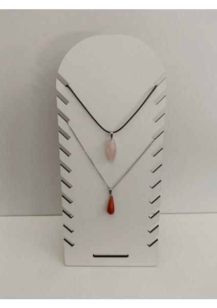 Ahşap Mdf Kolye Standı | 14X30 cm | Beyaz & Ceviz Renk Seçenekli fırsatları