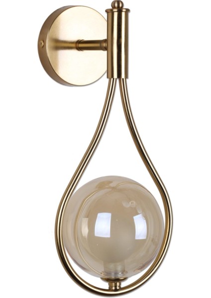 Bal renkli damla cam aplik, modern ve şık dekoratif aydınlatma, ampul dahil.