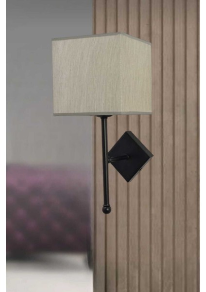 Modern siyah aplike, gri kare detaylı şık ve sade dekoratif metal ürün, E14 duy tipi fiyatları