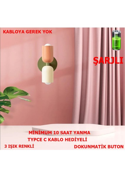 Nordic Şarjlı Dimmerlı Dokunmatik Aplik