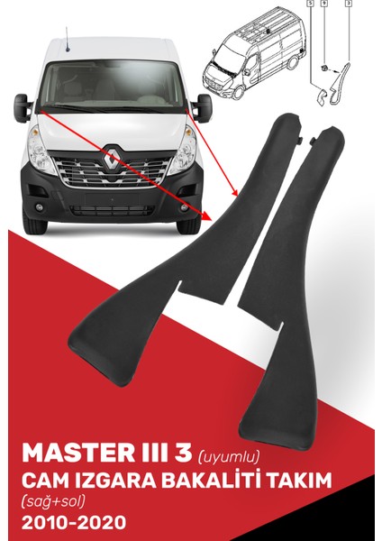 Master 3 Iıı Uyumlu Cam Izgara Bakaliti Takım (Sağ + Sol) - 668110012R, 668100009R