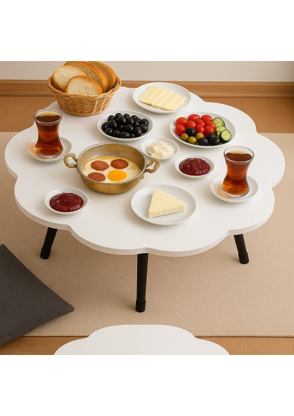 Katlanabilir Pratik Şık Yer Sofrası Piknik Masası Dekoratif Kamp Sofrası