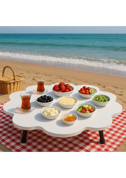 Katlanabilir Pratik Şık Yer Sofrası Piknik Masası Dekoratif Kamp Sofrası fiyatları