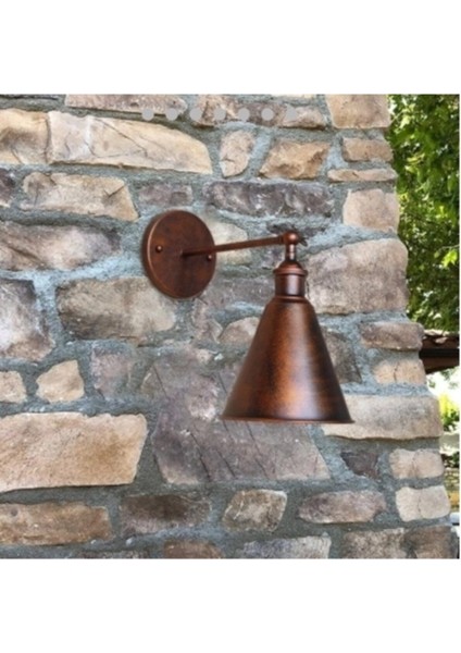 Retro Bakır Eskitme Metal Aplik, şık dekoratif aydınlatma, E27 duy, metalik renk