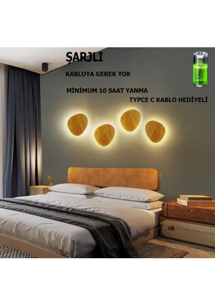 Şarjlı Ahşap Dekoratif Aplik, doğal ve şık ışıklandırma için ideal seçim