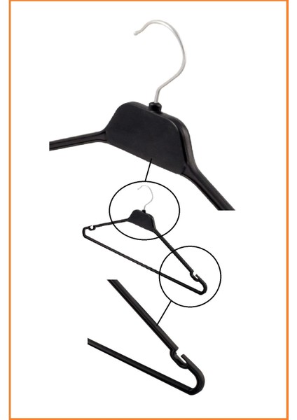 Kuru Temizleme Askısı, Elbise Askısı, 42 cm Siyah Renk, 250 Adet fiyatları