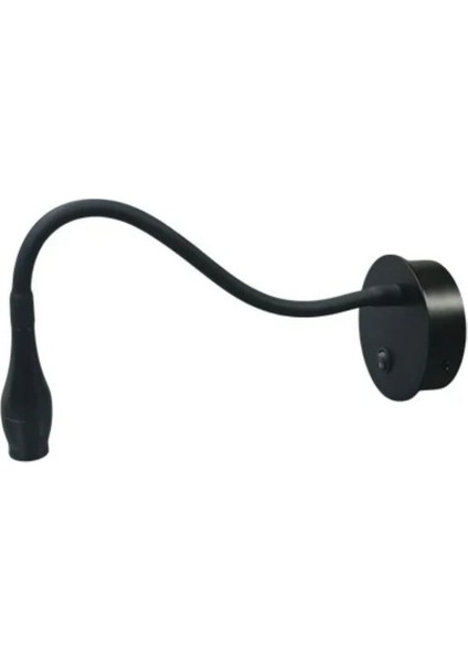 3W Baykuş Led Aplik Siyah Kasa, Günışığı, Çok Renkli, Metal, E14 Duy Tipi