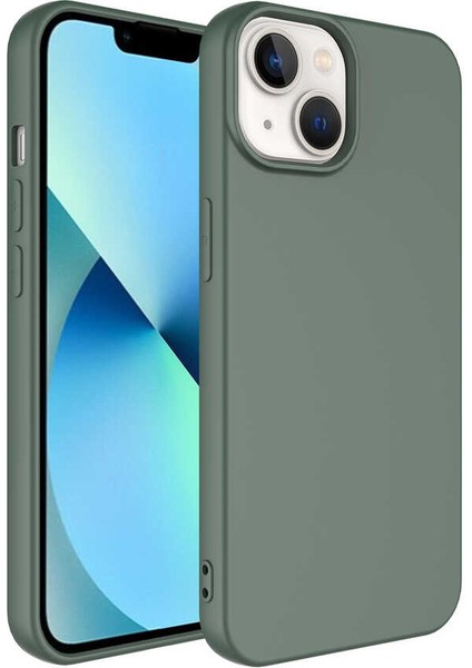 Apple iPhone 14 Plus Kılıf Rntc Mara Laaakan Kapak-Koyu Yeşil