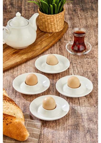 4’lü Porselen Yumurta Standı – Kahvaltılık Beyaz Yumurtalık Takımı – Şık ve Kullanışlı Sunum Tabağı
