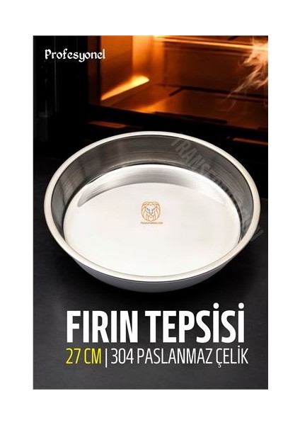 Engithalat Çelik Fırın Tepsisi 27 cm 304 Paslanmaz Çelik