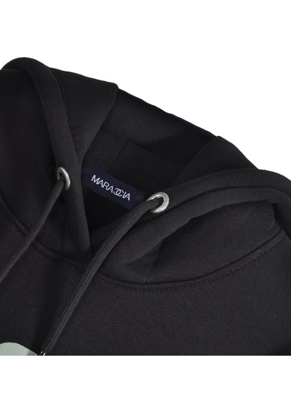 Siyah Unisex Rise Kadın & Erkek Kapüşonlu Sweatshirt