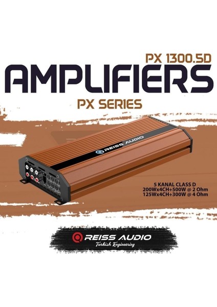 RS-PX1300.5D 5 Kanal Amfi Hem Bas Hem Hoparlör Tek Amfi