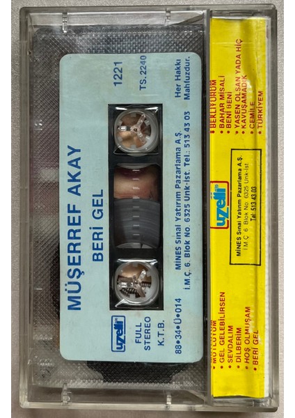 Müşerref Akay Beri Gel Kaset (Orjnal Dönem Kağıt Baskı Kaset)