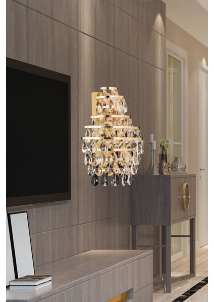 Jane Gold Kaplamalı Yatak Başı , Salon Aplik